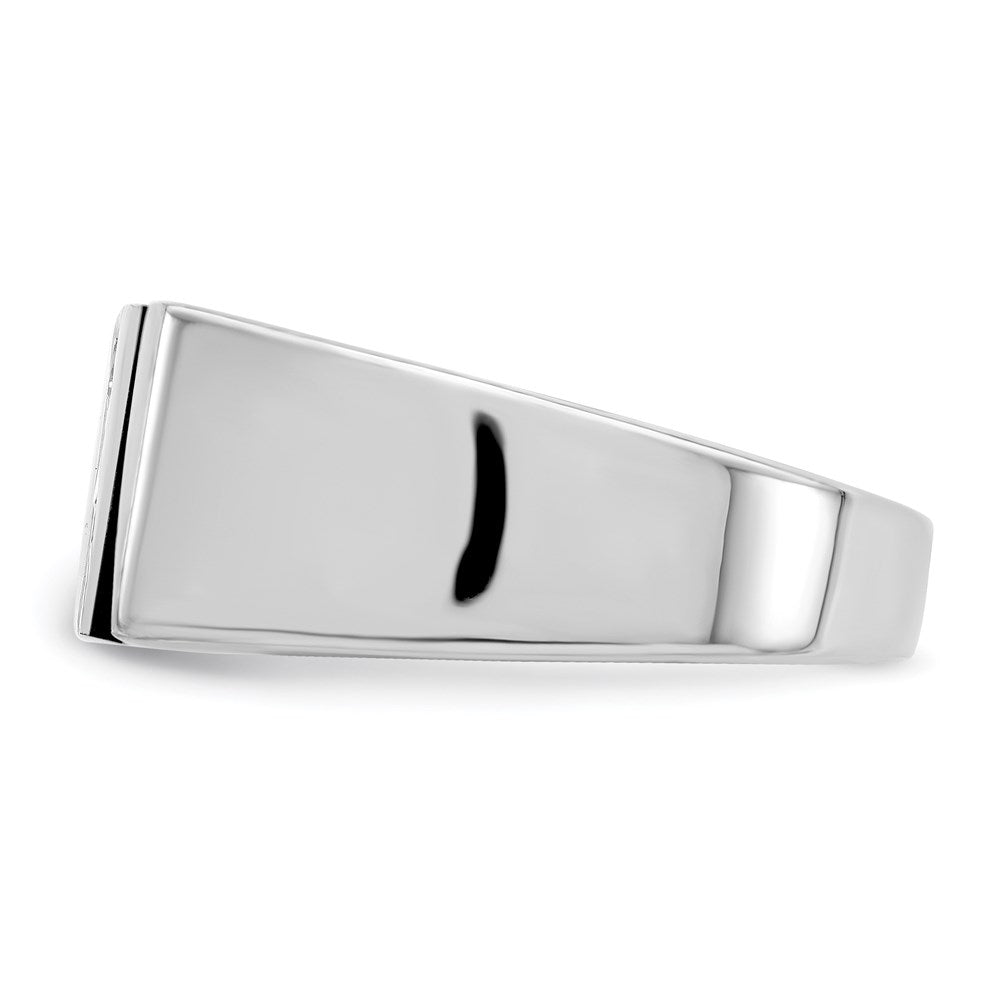 Sterlingsilber Rhodiniert Herren Zirkonia und Onyx Ring