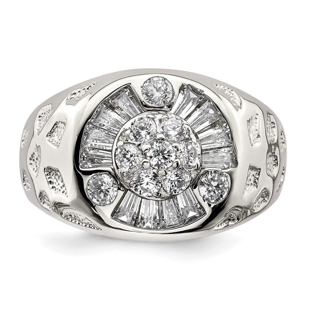 Sterlingsilber Herren Zirkonia Ring (size 11 Nur)