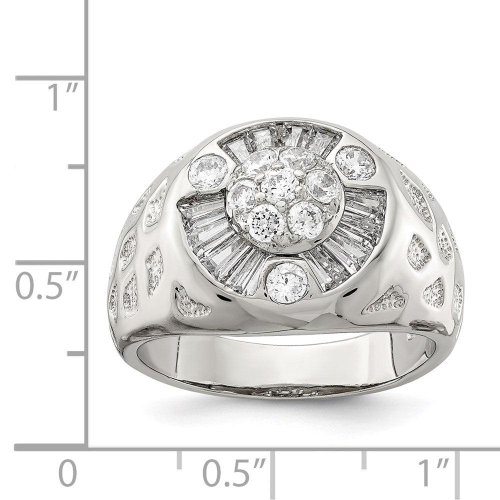 Sterlingsilber Herren Zirkonia Ring (size 11 Nur)