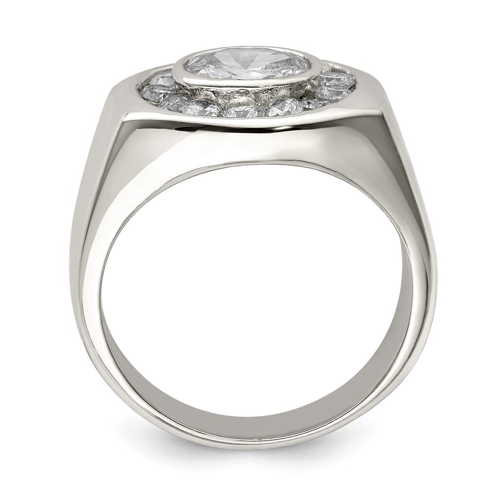 Sterlingsilber Rhodiniert Herren Zirkonia Ring