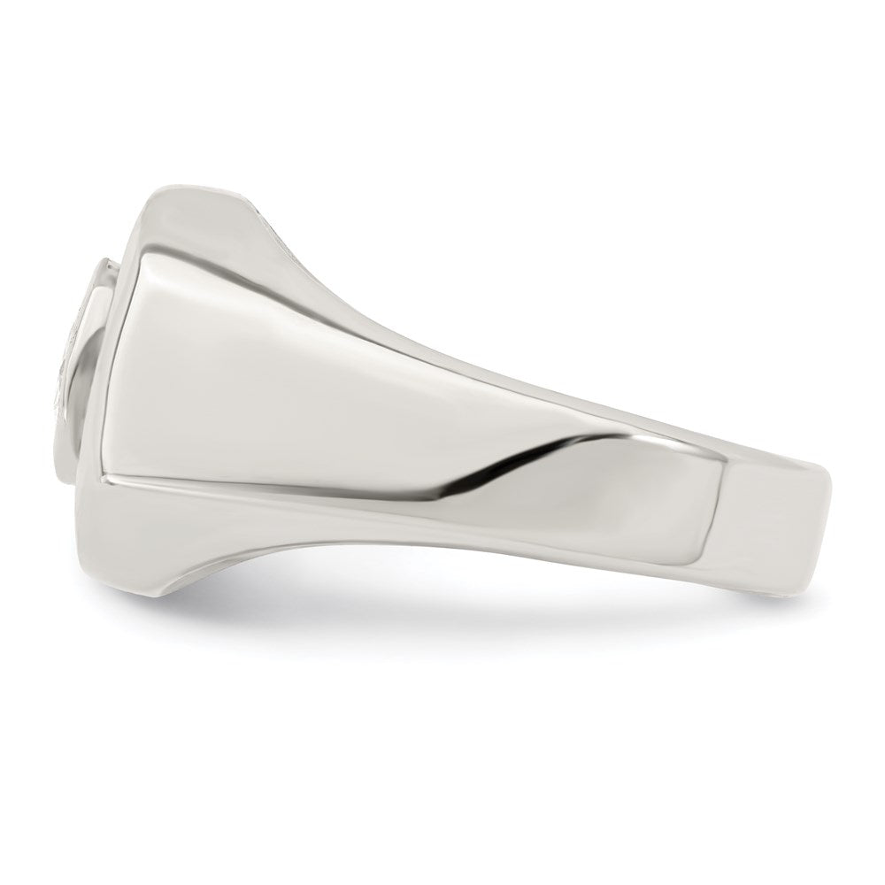 Sterlingsilber Rhodiniert Herren Zirkonia Ring
