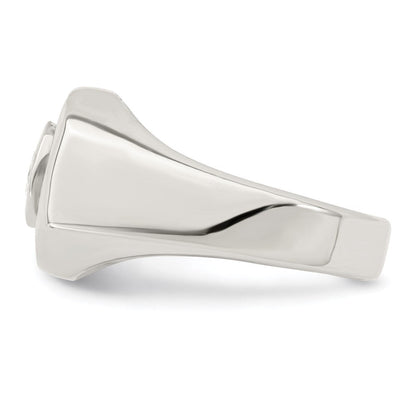 Sterlingsilber Rhodiniert Herren Zirkonia Ring