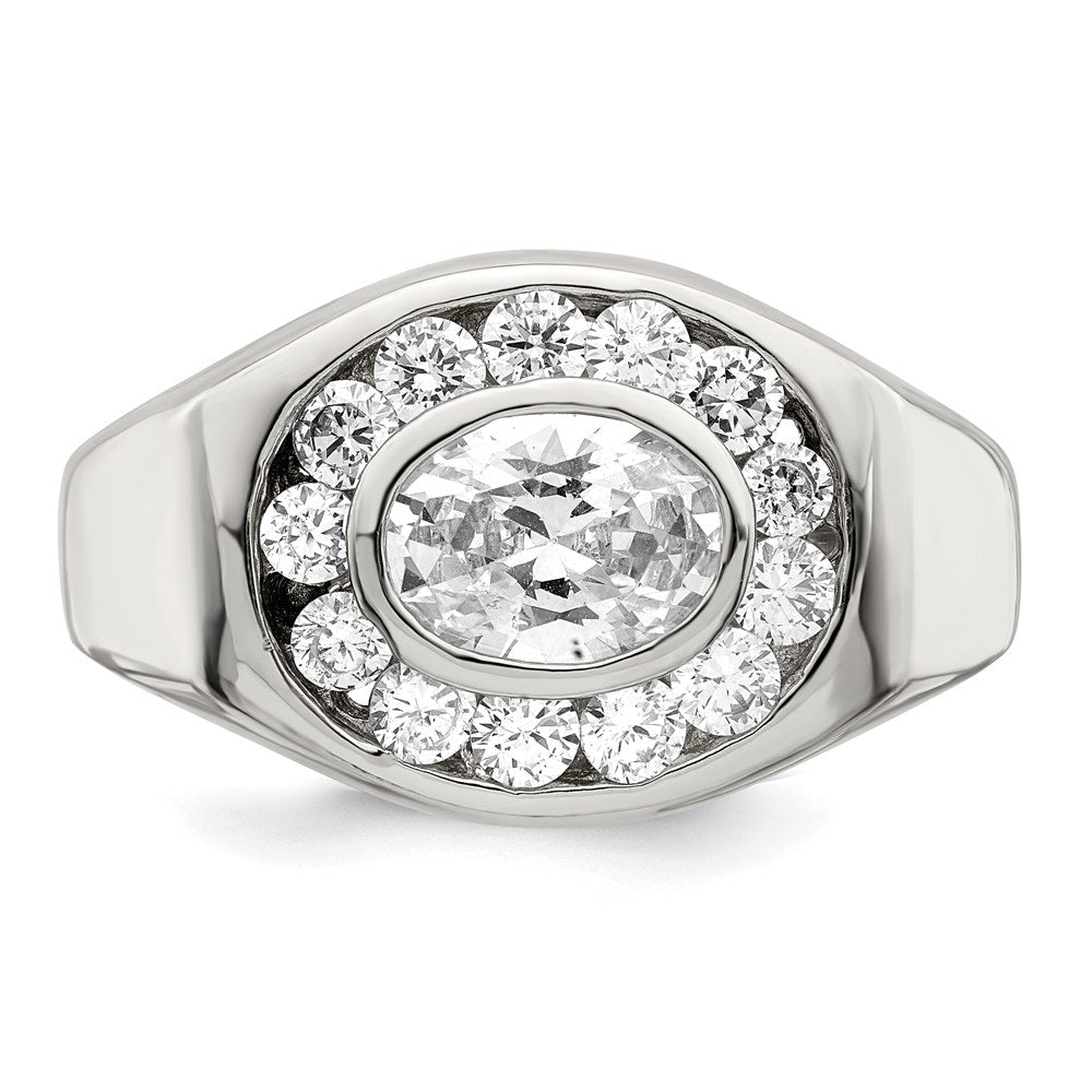 Sterlingsilber Rhodiniert Herren Zirkonia Ring