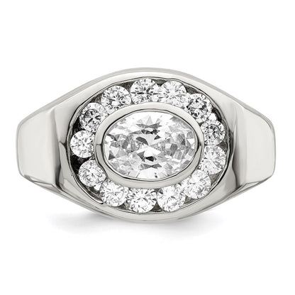 Sterlingsilber Rhodiniert Herren Zirkonia Ring