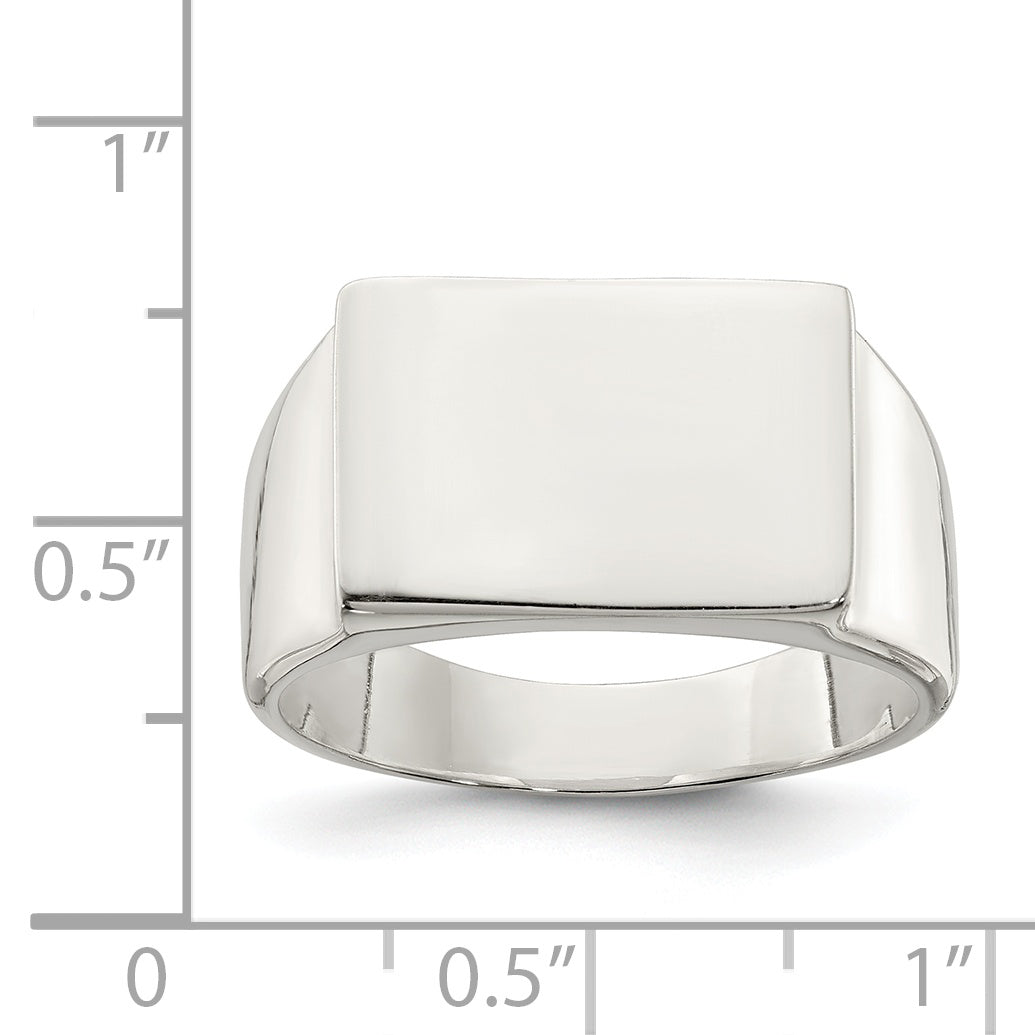 Sterlingsilber 11x15mm Geschlossen Rückseite Siegel Ring