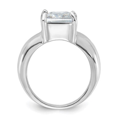 Sterlingsilber Smaragd Geformt Zirkonia Ring