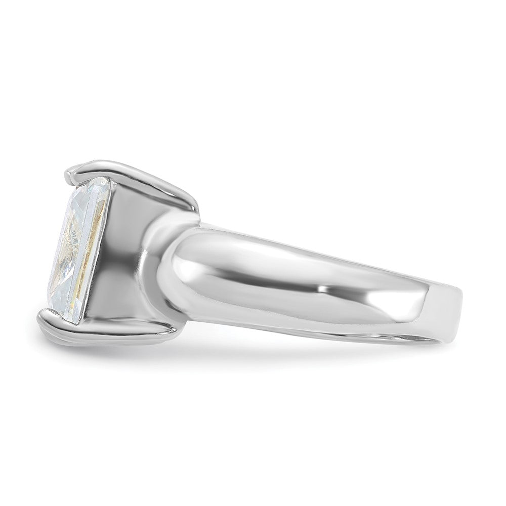 Sterlingsilber Smaragd Geformt Zirkonia Ring