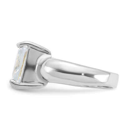Sterlingsilber Smaragd Geformt Zirkonia Ring