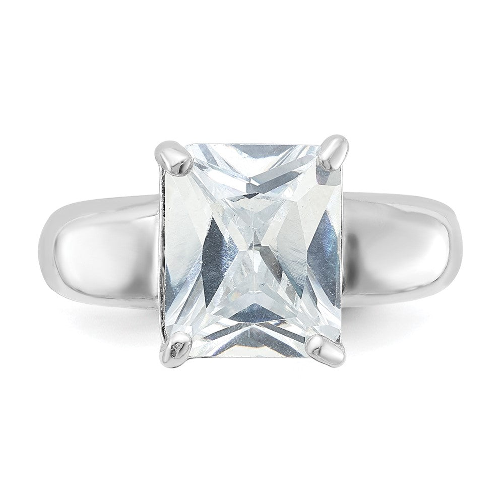 Sterlingsilber Smaragd Geformt Zirkonia Ring
