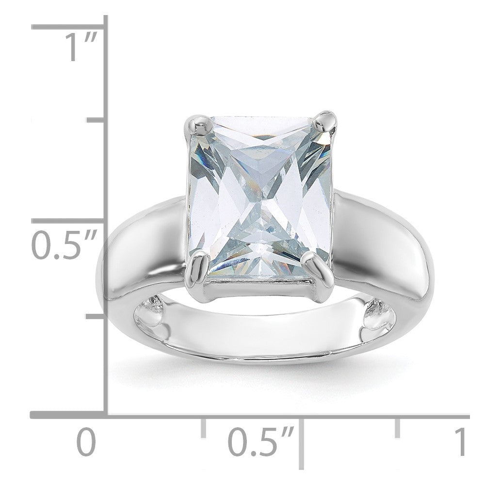 Sterlingsilber Smaragd Geformt Zirkonia Ring