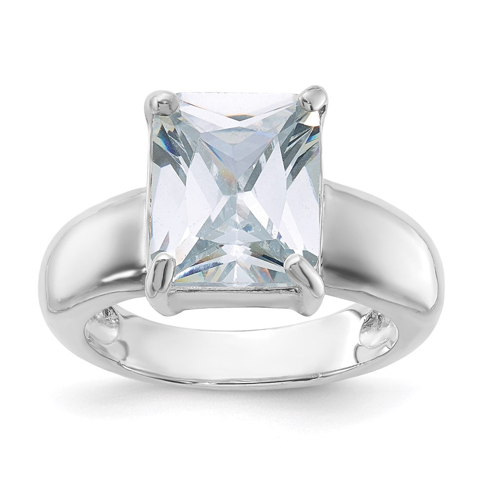 Sterlingsilber Smaragd Geformt Zirkonia Ring