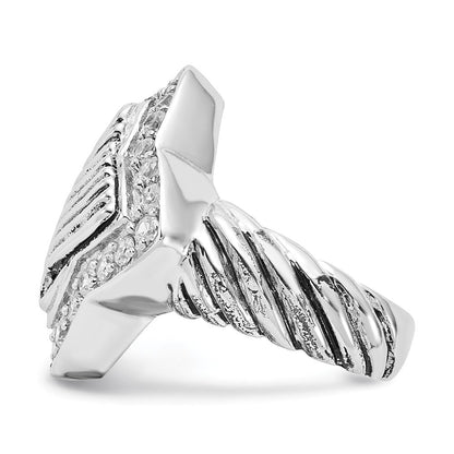 Sterlingsilber Poliert & Antikisiert Zirkonia Ring