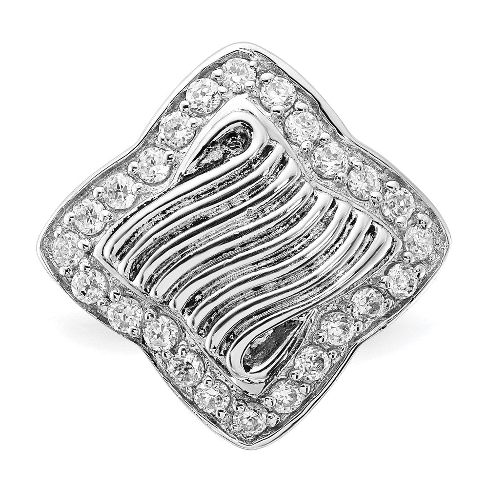 Sterlingsilber Poliert & Antikisiert Zirkonia Ring