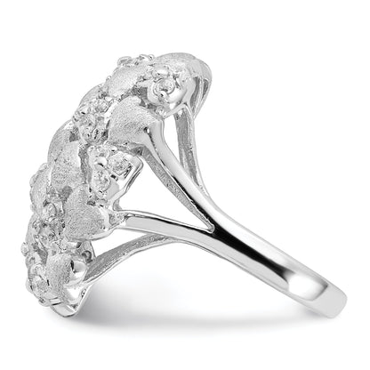 Sterlingsilber Satiniert & Zirkonia Herzen Ring