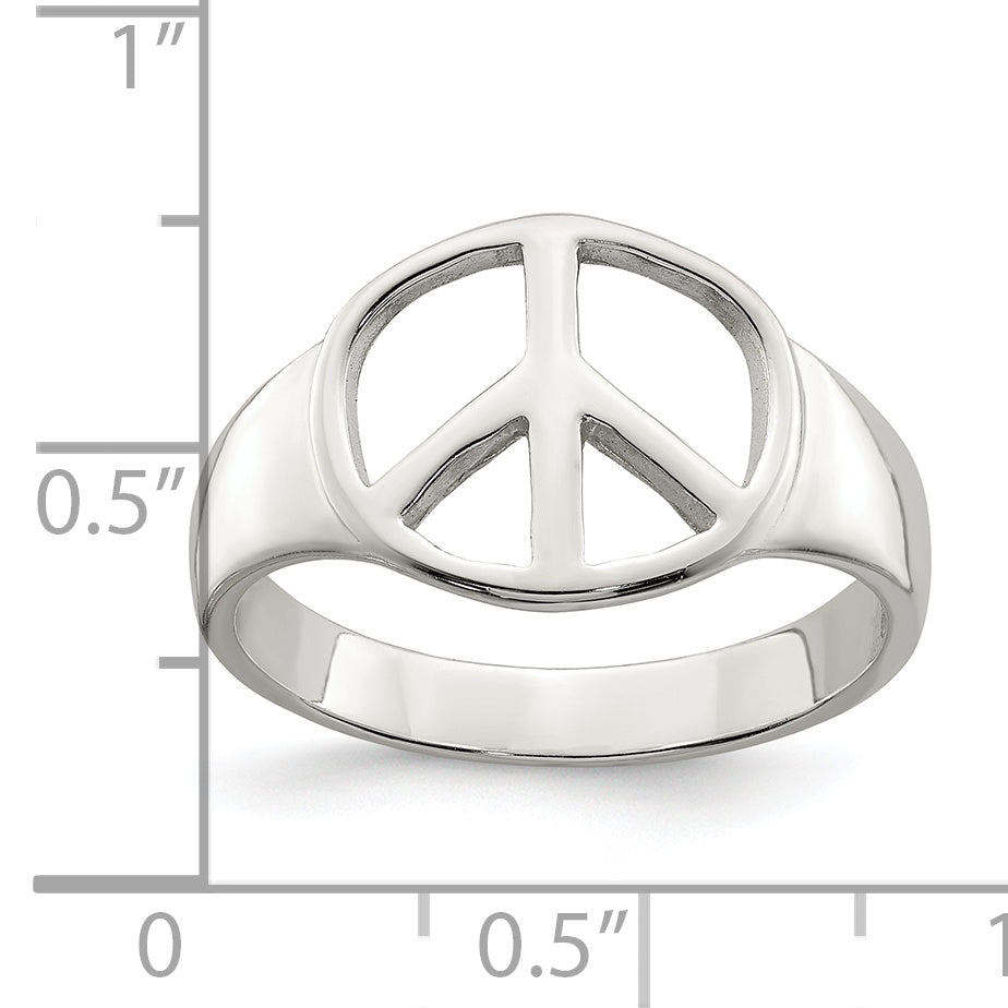 Sterlingsilber Frieden Zeichen Ring