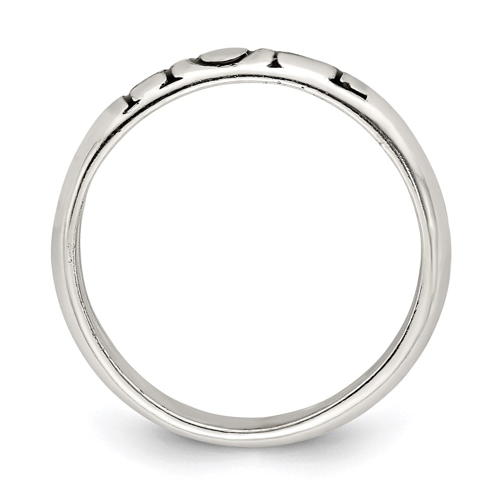 Sterlingsilber Antikisiert & Poliert Hoffnung Ring (size 7 Nur)