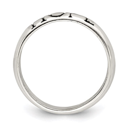Sterlingsilber Antikisiert & Poliert Hoffnung Ring (size 7 Nur)