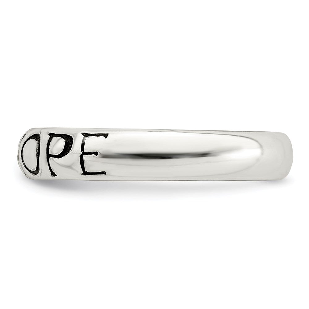 Sterlingsilber Antikisiert & Poliert Hoffnung Ring (size 7 Nur)