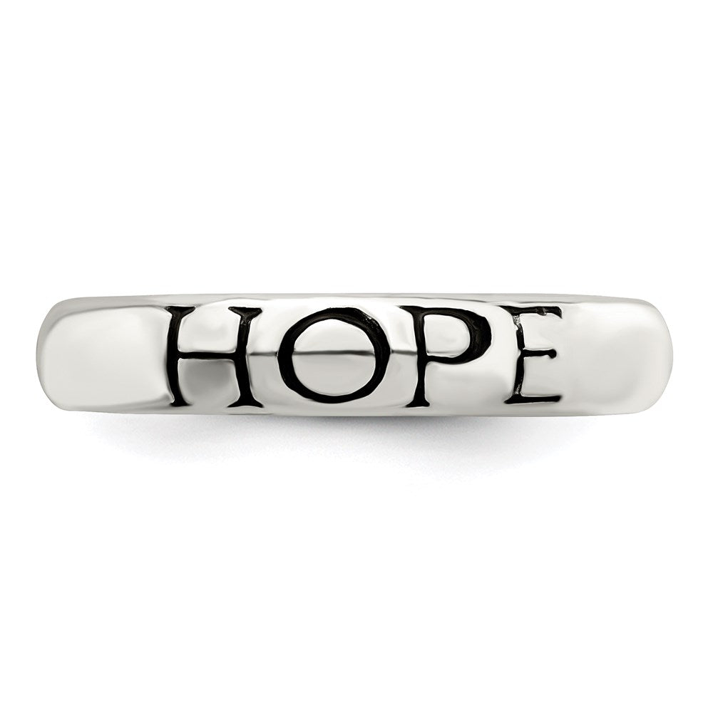 Sterlingsilber Antikisiert & Poliert Hoffnung Ring (size 7 Nur)