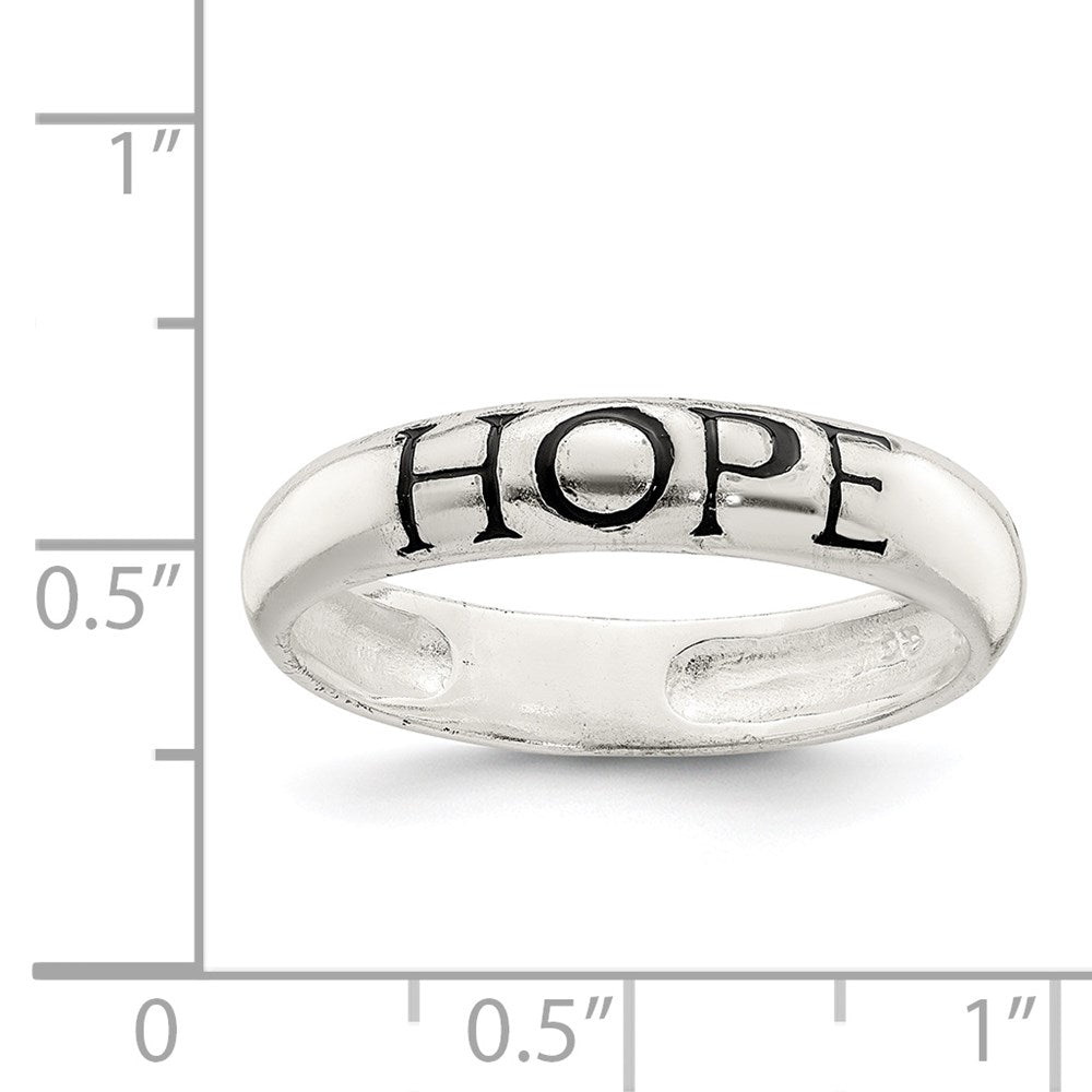 Sterlingsilber Antikisiert & Poliert Hoffnung Ring (size 7 Nur)