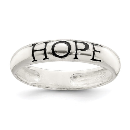 Sterlingsilber Antikisiert & Poliert Hoffnung Ring (size 7 Nur)