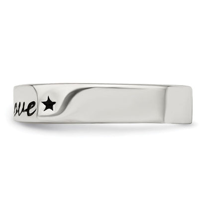 Sterlingsilber Antikisiert & Poliert Liebe Ring (size 7 Nur)