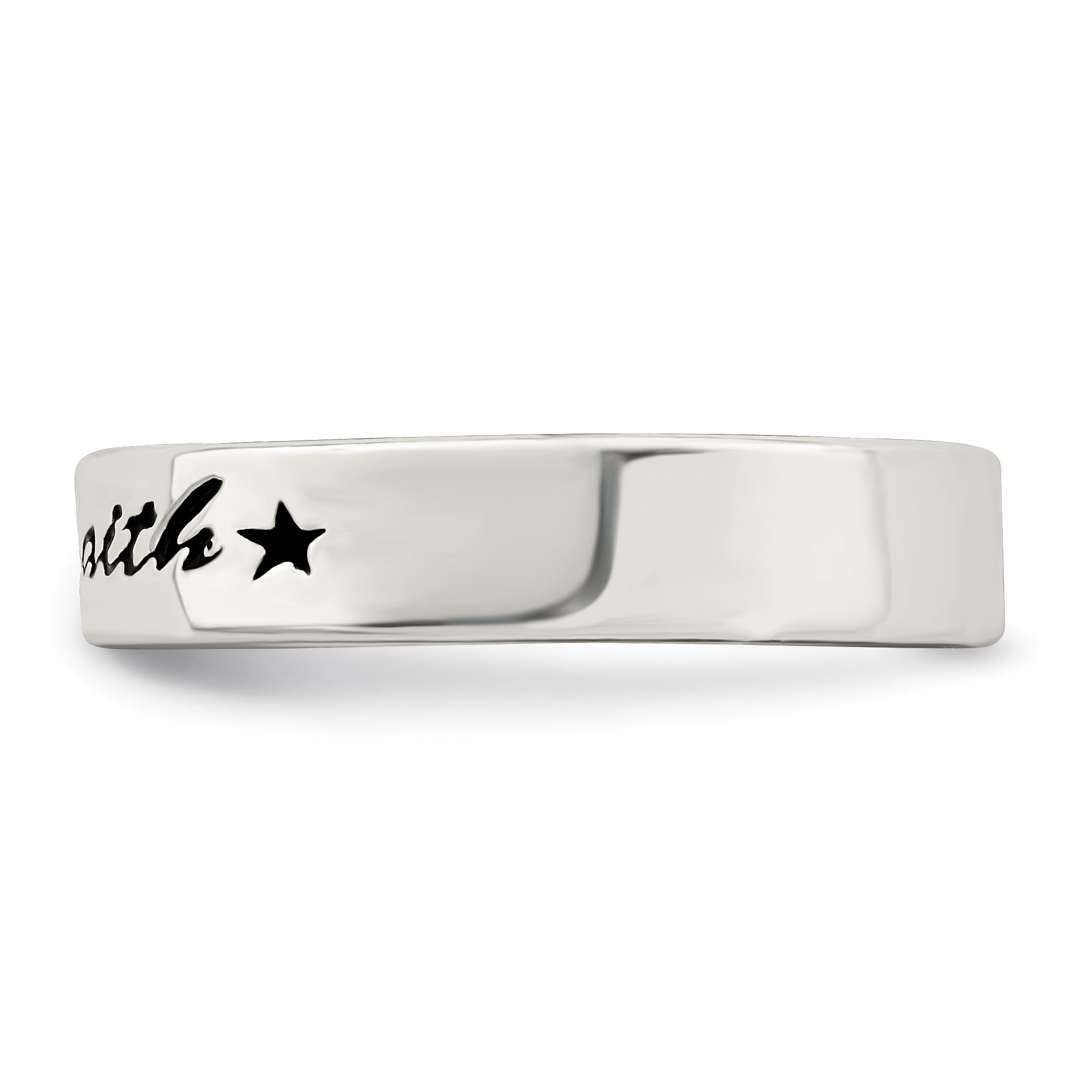 Sterlingsilber Antikisiert & Poliert Glaube Ring