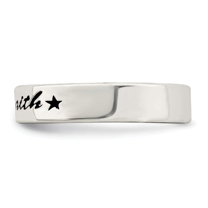 Sterlingsilber Antikisiert & Poliert Glaube Ring