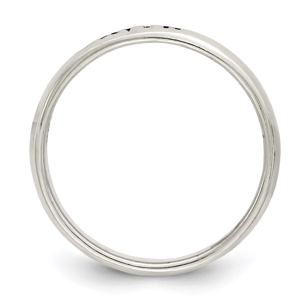 Sterlingsilber Antikisiert und Poliert Glaube Ring (size 8 Nur)