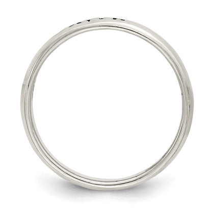 Sterlingsilber Antikisiert und Poliert Glaube Ring (size 8 Nur)