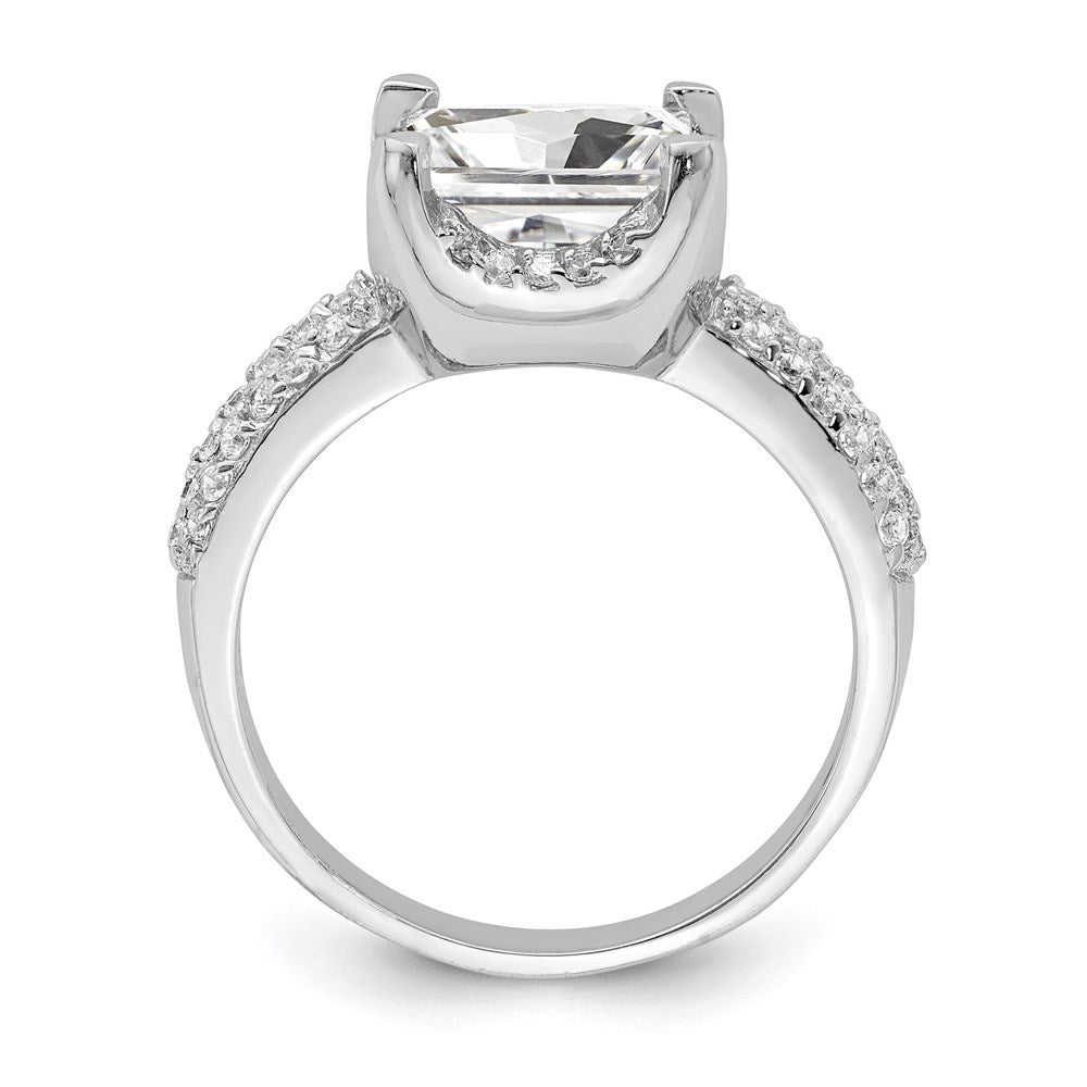 Sterlingsilber Quadratisch Zirkonia Ring (size 8 Nur)
