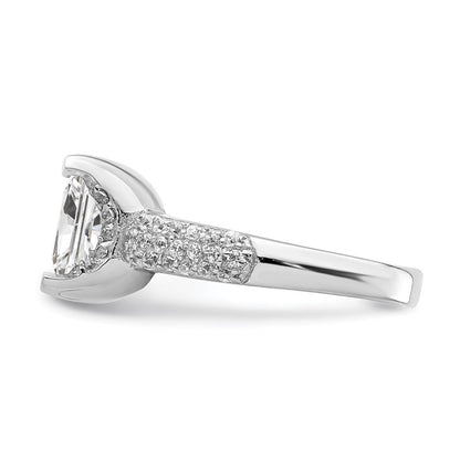 Sterlingsilber Quadratisch Zirkonia Ring (size 8 Nur)