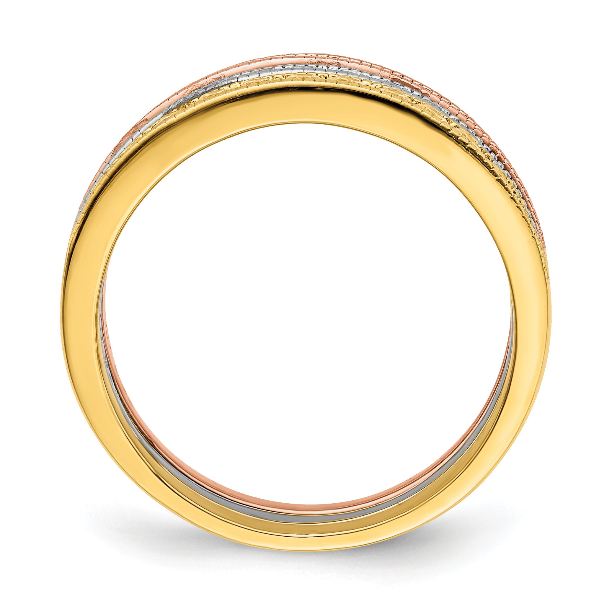 Sterlingsilber Vermeil Poliert Trio Zirkonia Rings