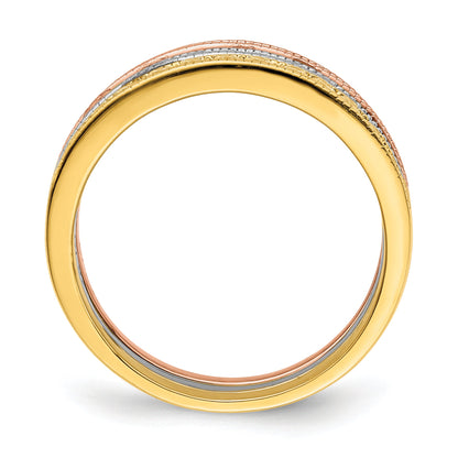 Sterlingsilber Vermeil Poliert Trio Zirkonia Rings