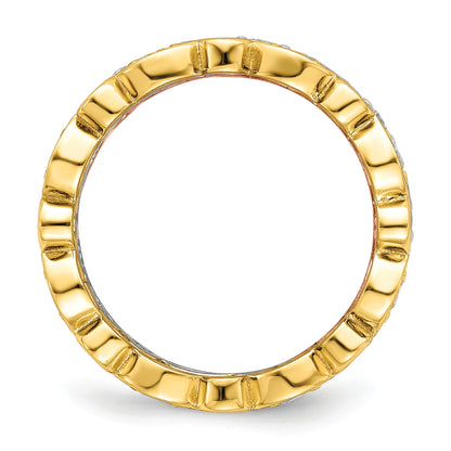 Sterlingsilber Vermeil Trio Zirkonia Rings