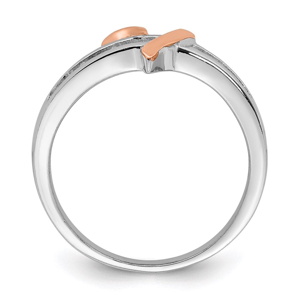 Sterlingsilber Rhodiniert Vermeil Poliert Herz Zirkonia Ring