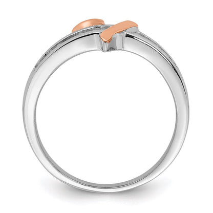 Sterlingsilber Rhodiniert Vermeil Poliert Herz Zirkonia Ring