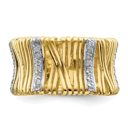 Sterlingsilber & Vermeil Zirkonia Wrapped Look Ring (size 6 Nur)