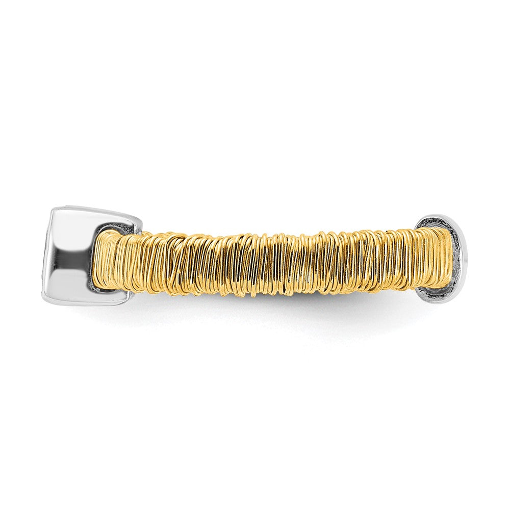 Sterlingsilber mit Goldfarben Vermeil Draht Wrapped Zirkonia Ring (size 7 Nur)