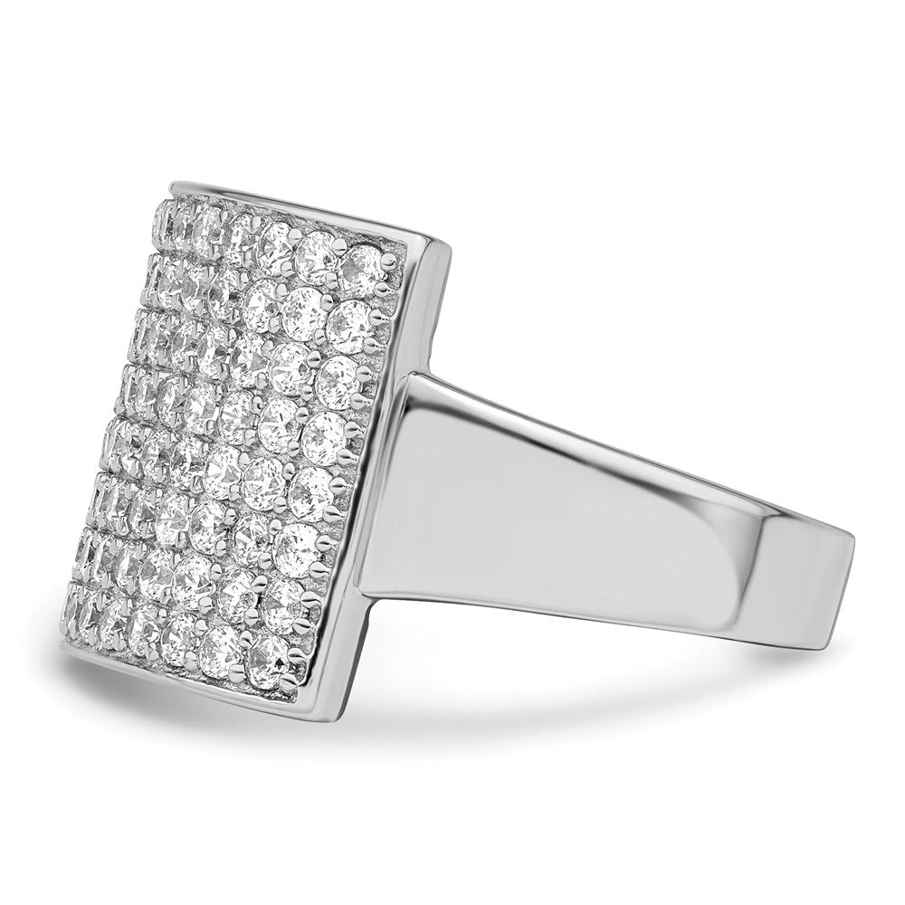 Sterlingsilber Poliert Zirkonia Ring (size 6 Nur)