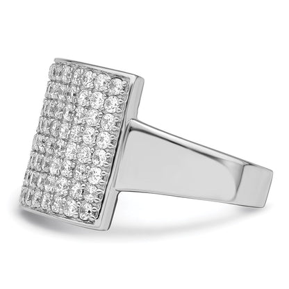 Sterlingsilber Poliert Zirkonia Ring (size 6 Nur)