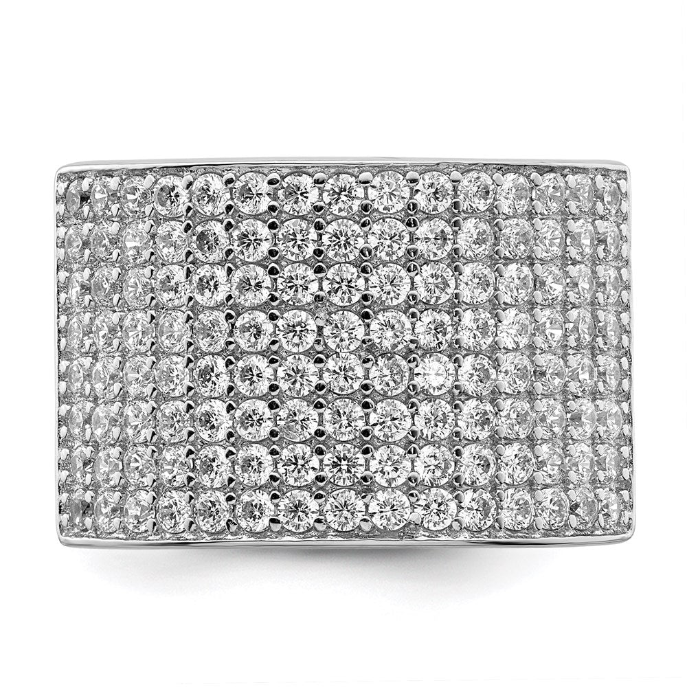 Sterlingsilber Poliert Zirkonia Ring (size 6 Nur)