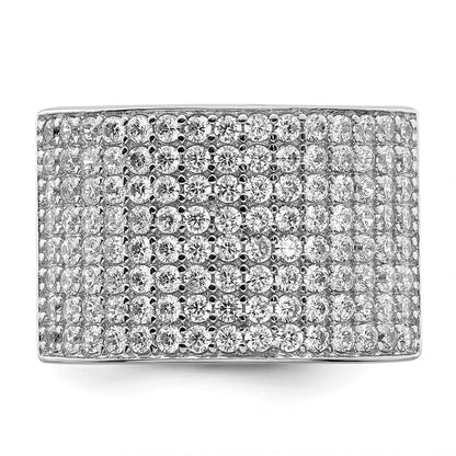 Sterlingsilber Poliert Zirkonia Ring (size 6 Nur)