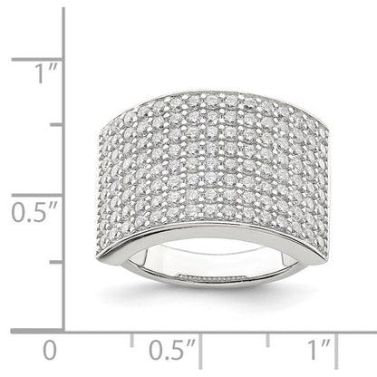 Sterlingsilber Poliert Zirkonia Ring (size 6 Nur)