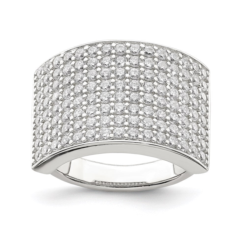 Sterlingsilber Poliert Zirkonia Ring (size 6 Nur)