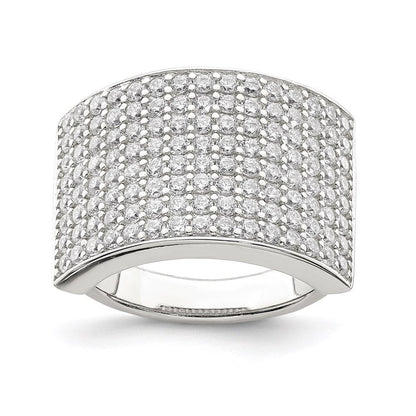 Sterlingsilber Poliert Zirkonia Ring (size 6 Nur)