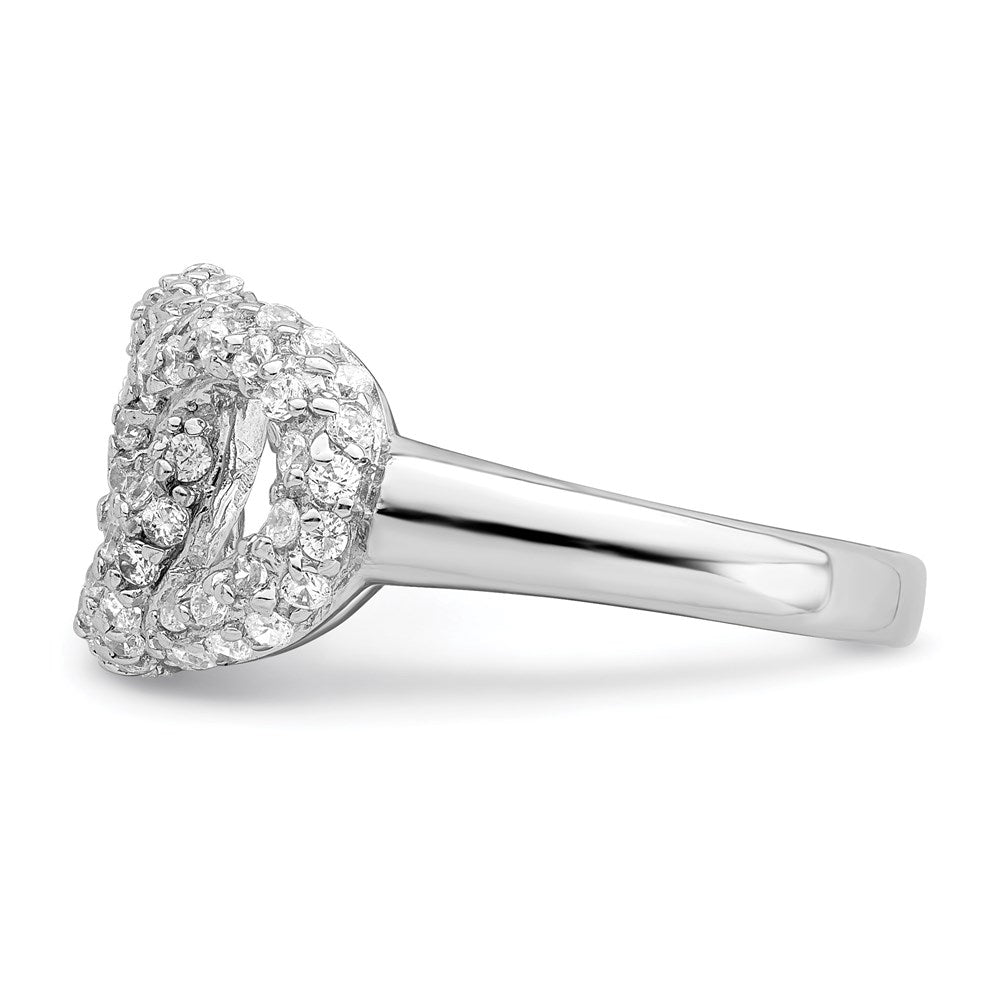 Sterlingsilber Poliert Drei Interlocking Zirkonia Kreise Ring (size 7 Nur)