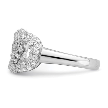 Sterlingsilber Poliert Drei Interlocking Zirkonia Kreise Ring (size 7 Nur)