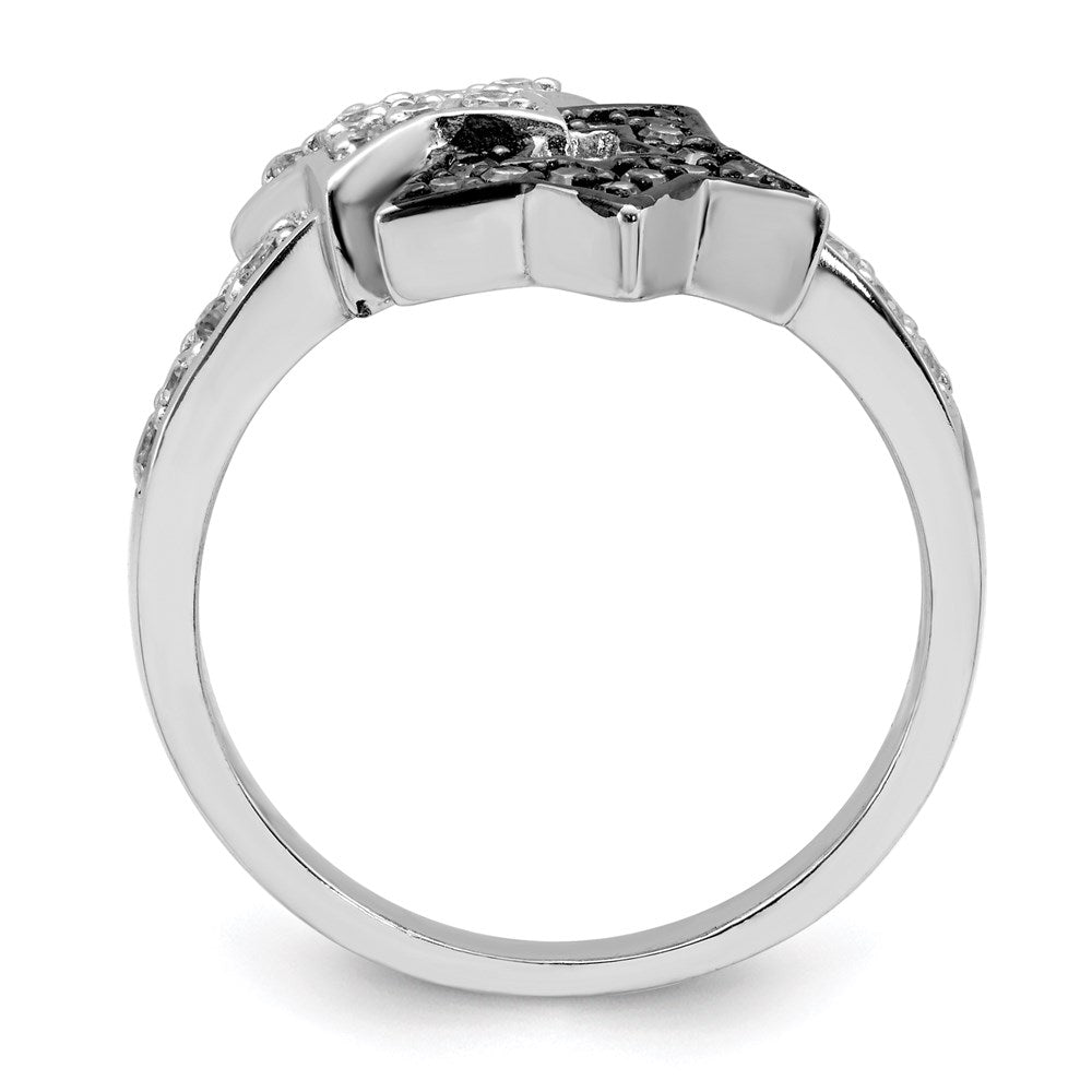 Sterlingsilber Rhodium Klar & Champagne Zirkonia Sterne Ring