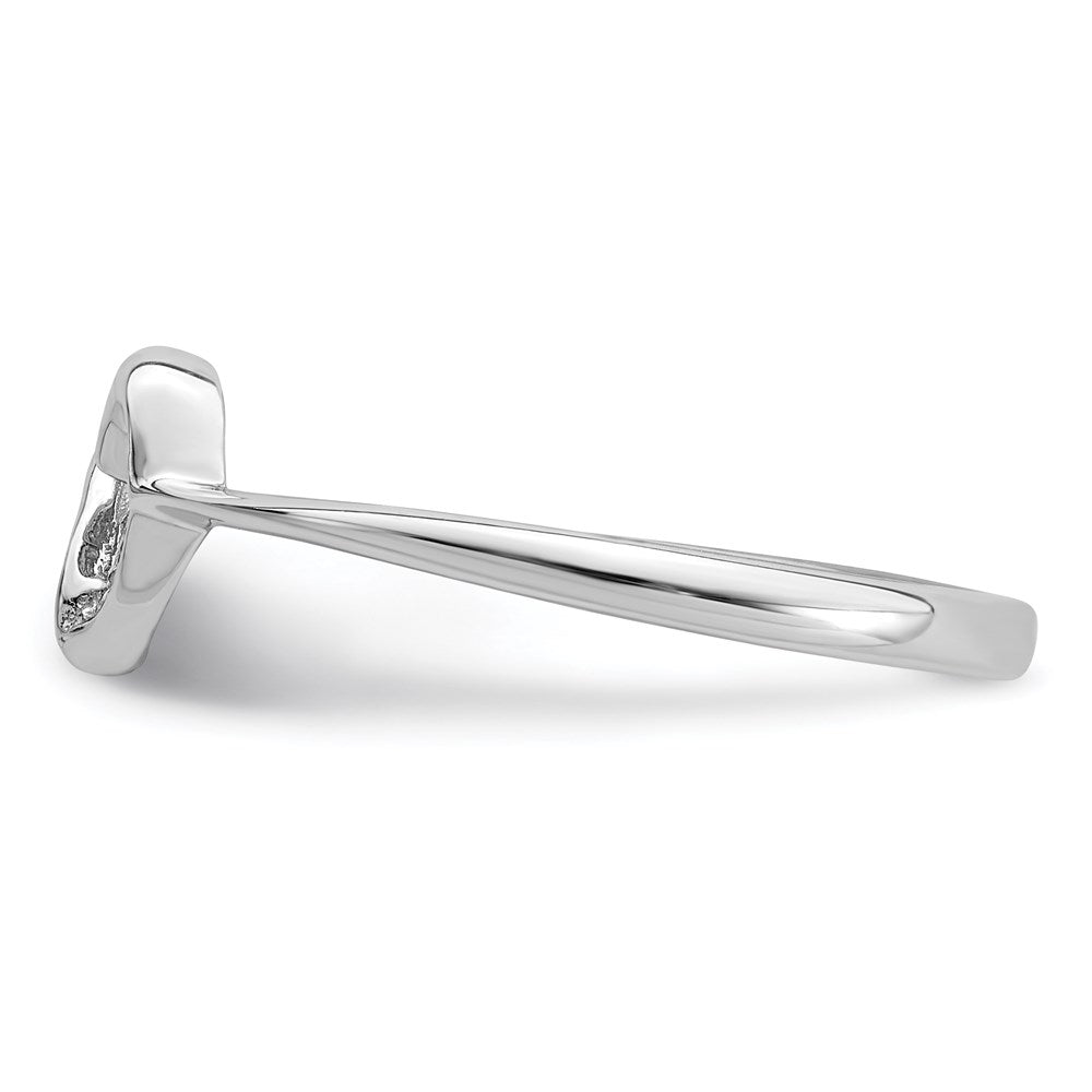 Sterlingsilber Rhodium Poliert Diamant Akzente Herz Ring